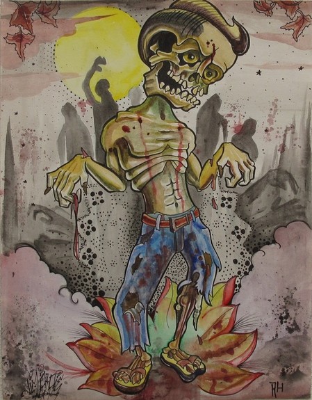 Robert Hendrickson - Water color zombie collaboration 